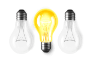 Три лампочки, одна из них горит