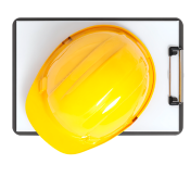 Каска и планшет для бумаг