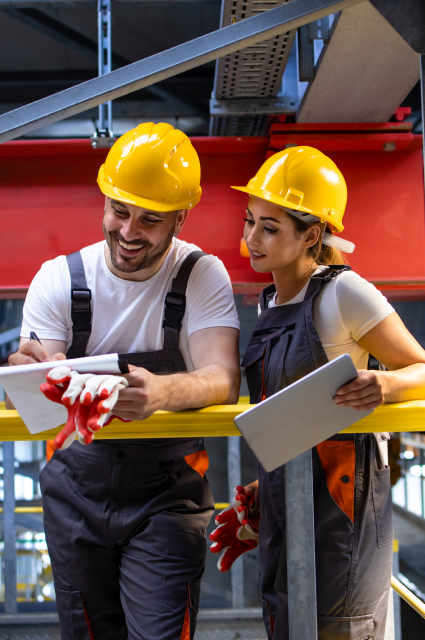 Мужчина и женщина на производстве